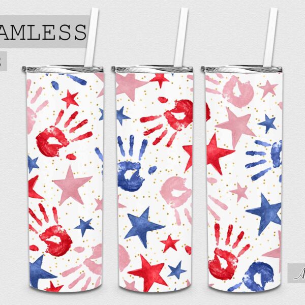 Seamless Tumbler 4th of July File - 088