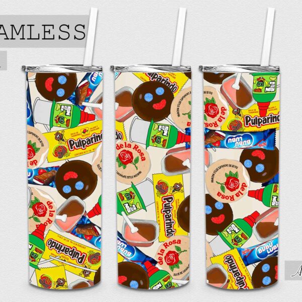 Seamless Tumbler Mexican Candy File - 081